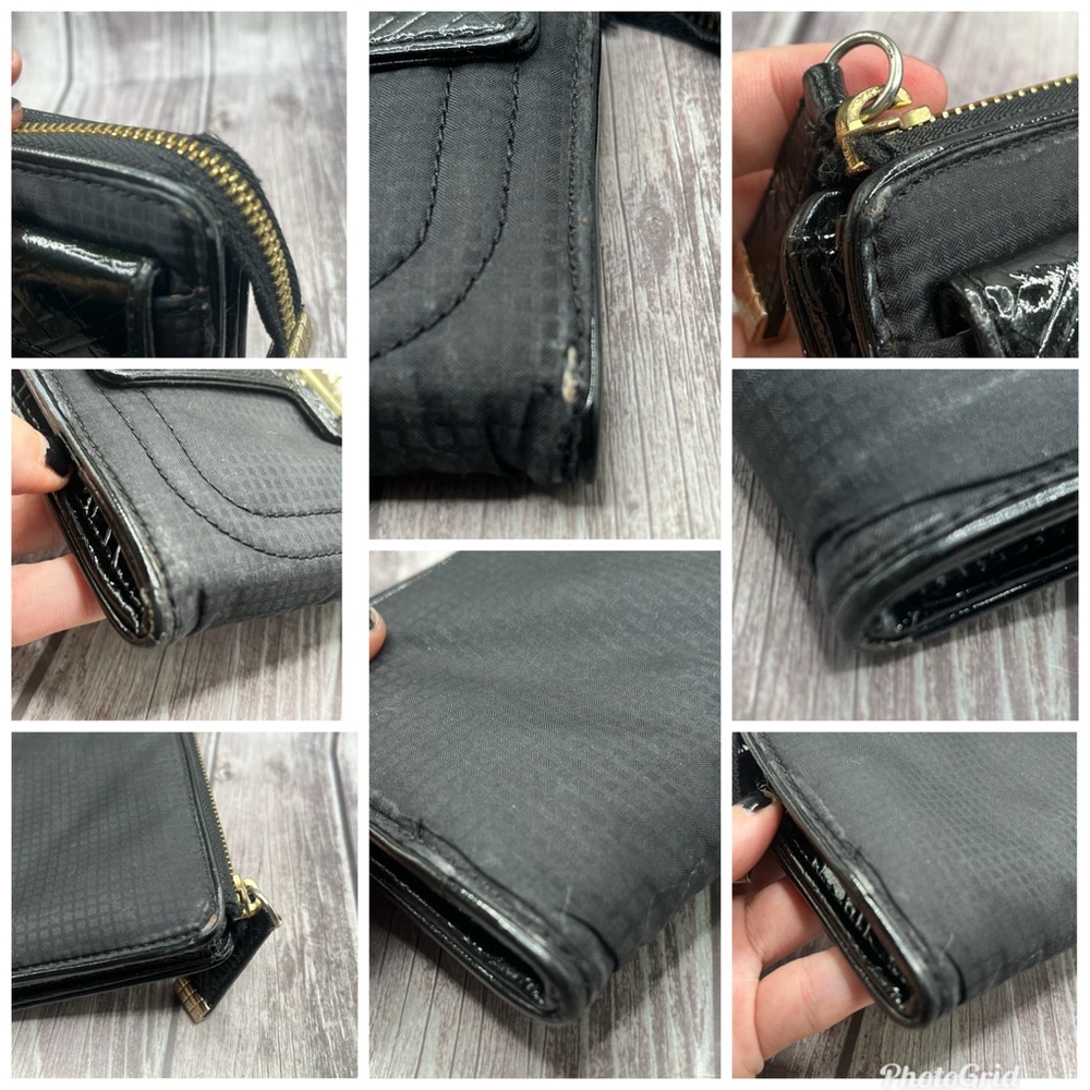 L.A.M.B VTG Y2K Gwen Stefani Black Zip Wallet Patent Leather & Fabric RARE - Picture 16 of 16
